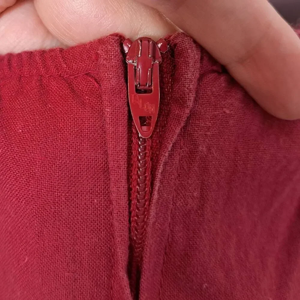 Young Edwardian Vintage 1970s Burgundy Floral Embroidered Disco Jumpsuit - Picture 10 of 12